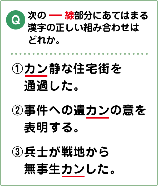 難易度3 同音 同訓異字 こんな間違い していませんか 漢字の問題にチャレンジ 日本漢字能力検定