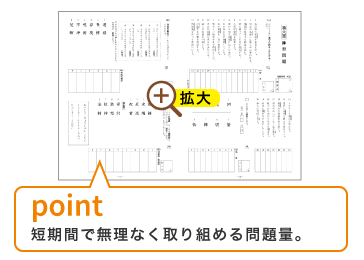 point 短期間で無理なく取り組める問題量。