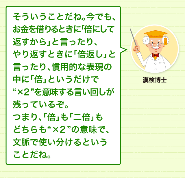 人一倍 は 人と同じ努力をすること 倍 はいくつかける 漢字の使いこなし どれだけ知ってる 漢字の豆知識 日本漢字能力検定